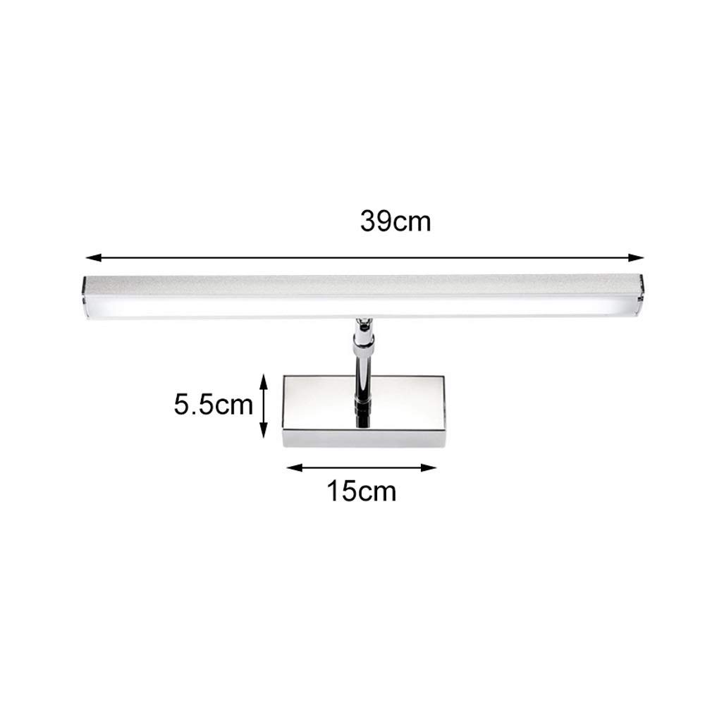 LED-Spiegel-Frontlampe, Moderne, einfache 3000K-Badezimmer-Wandleuchte, einziehbare, feuchtigkeitsbeständige Nebelspiegel-Schrankleuchte, Make-up-Licht, Aufputzmontage, Warmweiß [Energieklasse A++]