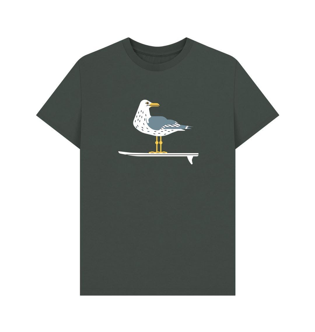 Rapanui Surfing Seagull Graphic T-Shirt Dark Grey