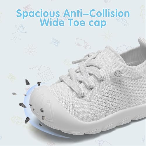 Toddler Baby Girls Boys Shoes Toddler Walking Sneakers Kids Barefoot Slip on Tennis Infant Shoes Lightweight Breathable for First Babies4