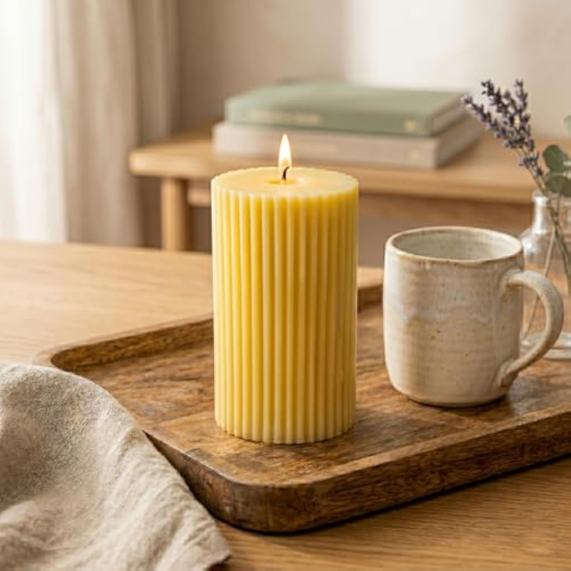 Classic Red Decorative Wax Candle for Home Decor