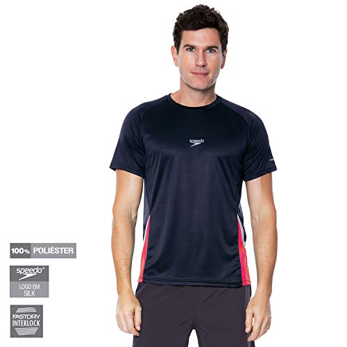 Speedo Line Camiseta de Manga Curta, Homens, Azul, G