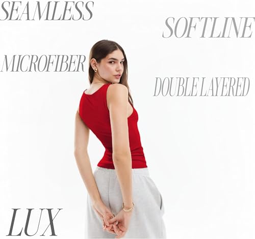 Image of SIGHTBOMB Feather Touch Square Neck Back Cover Seamless Cuddle TEE Active WEAR /Casual WEAR Tank TOP for Women