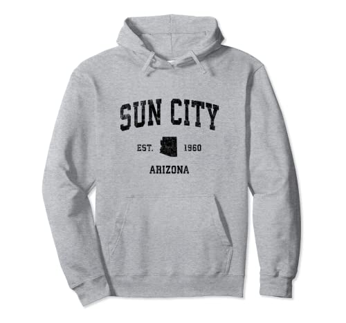 Sun City Arizona AZ - Diseño deportivo vintage con estampado negro Sudadera con Capucha