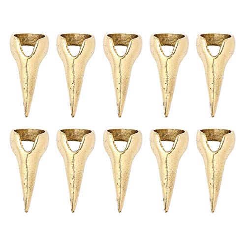 Minkissy 10pcs Halloween Costume Claws Fake Finger Nail Tip Rings Halloween Cosplay Props Party Supplies Bronze