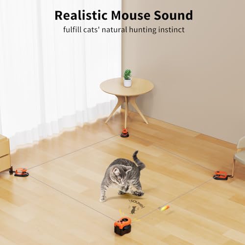 AsFrost Interactive Cat Toy for Indoor Cats Chase/Run/Hunt/Exercise-Orange - Image 4
