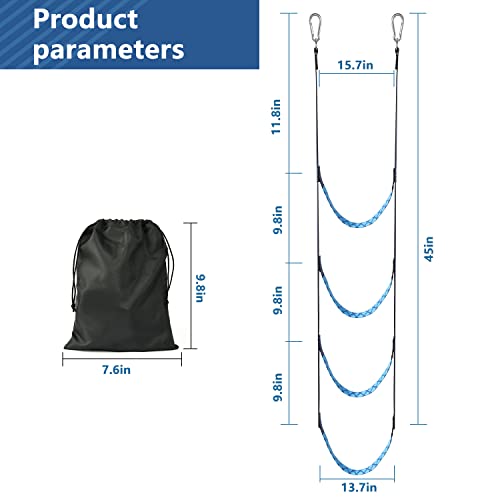 Boat Ladder 4 Steps Detachable Boat Rope Ladder Extension，For Inflatable Boats, Kayaks, Swim Ladder For Sailboat, Jet Skis, Canoes，Assist Boat Folding Ladder（4Steps） #TOP1