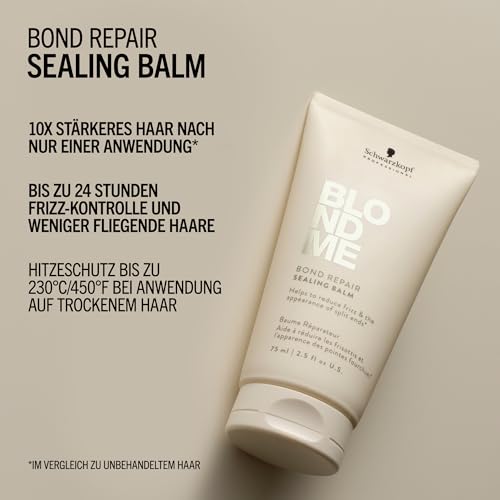 Schwarzkopf Professional BLONDME Bond Repair Sealing Balm Leave In Haarlotion Hitzeschutz Anti Frizz Versiegelt Gespaltene Spitzen Glättend… – Ansicht 3