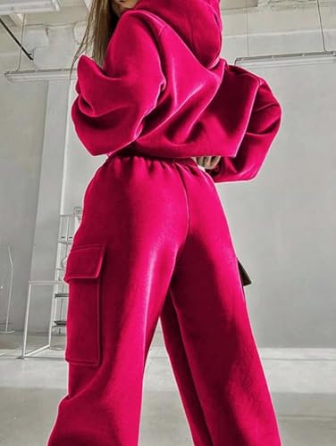 Image of KOTTY Women's Co-Ords Solid Sweatshirt With Sweatpant (Pink,L) KTTWINTERSET135L