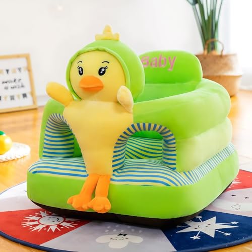 Image of Baby Support Seat, Cute Baby Sofa Chair for Sitting Up, Comfy Plush Infant Seats (Chickens,W17.5 x H17.5) | Plush Baby Floor Seat for 3-24 Months, Infant Sit Me Up Support Chair with PP Cotton Filling, Comfy Plush Infant Seats