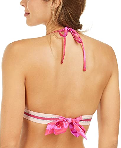 Hula Honey Top de biquíni juvenil Hana Beach tie-dye faixa push-up, Azul, S