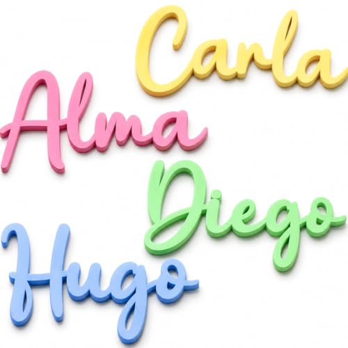 NEONOBS | Nombre Personalizado | Para Decoración Habitación Infantil, Bautizo o Baby Shower | Letras Decorativas Para Eventos, 15-40 cm | Letras Para Colgar en Pared O Puerta