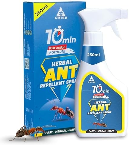 Amish Ant Repellent Spray 250ml for Home & Kitchen | Herbal Organic Indoor Outdoor | Pet Safe, Safe for Dogs | Eco Friendly Remover for Home, Plants | 10 minutes Formula| Repellent Spray