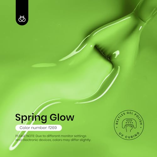 Image of Beetles Green Gel Nail Polish, 15ML Light Green Jelly Gel Polish Soak Off UV Sheer Translucent Effect Spring Summer Gel French Nail Art Design Manicure Gift for Women