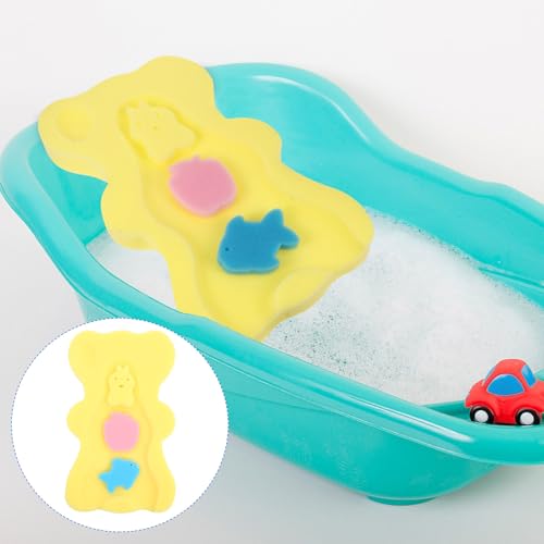 Alfombrilla de baño para bebés de esponja con forma de oso amarillo SHINEOFI 6