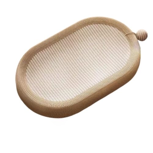 Dlwk 猫の爪とぎボード 麻ブランケット + ジュート布 + 傷防止滑り止めロープ + キャットニップ 天然サイザル麻の二重機能ボウル 滑り止めと転倒防止 家具の保護麻 耐久性があり傷に強い (ナチュラル,60x40x10cm)