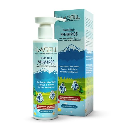 Image of Kids Shampoo | Gentle Foaming Hair Cleanser with Rice Water Oat & Hydrolyzed Rice Protein | Enriched with Apricot Kernel Oil Aloe Vera & Hibiscus | Paraben-Free Daily Shampoo | Includes Fun Cut & Glue Toy | 200 ml (5+ Years)