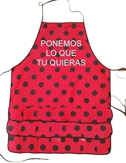 Genérico Delantal Flamenca Sevillana Personalizado con Nombre o Frase – Adulto – Algodón y Poliéster – Diseño Tradicional ...