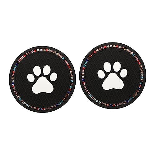 GLEAVI 2Pcs Diamond Coaster Cat Paw Pattern Car Coasters Stylish Auto Cup Pad for Protecting Surfaces Versatile Drink Accessories for All Occasions