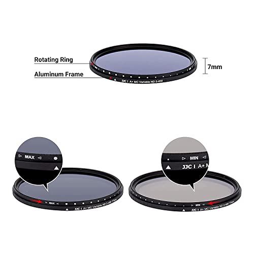 Image of JJC F-NDV52 Series Variable Neutral Density Filter (52mm) for Camera Lens Photography, ND2 - ND400 Adjustable ND Filter, Black