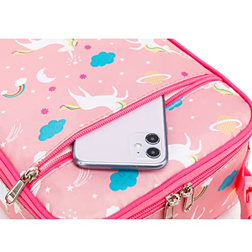 Flowfly Kids Lunch Box Insulated Soft Bag Mini Cooler Back To School Thermal Meal Tote Kit For Girls, Boys, Unicorn #TOP6