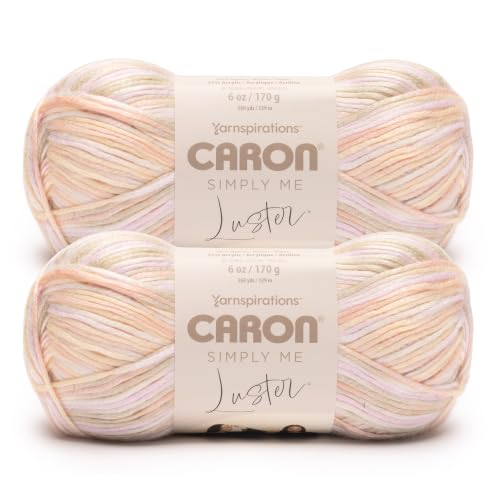 Image of Caron Simply Me Luster Yarn for Crocheting Soft, Touch of Pearl, 2-Pack