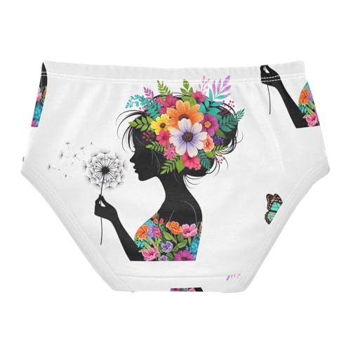 Toddler Briefs, Colorful Flowers Cotton Underwear Girls, 2–8 Years2