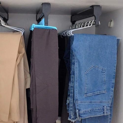 Rack de pantalons rétractables 450mm en acier robuste pour dressing - 5
