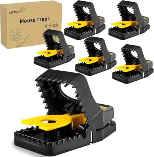 Reusable Mouse Traps for Indoor Use – Plastic Mice Traps with Sensitive Trigger, Easy to Set Rodent Control for Home, Kitchen, Garage