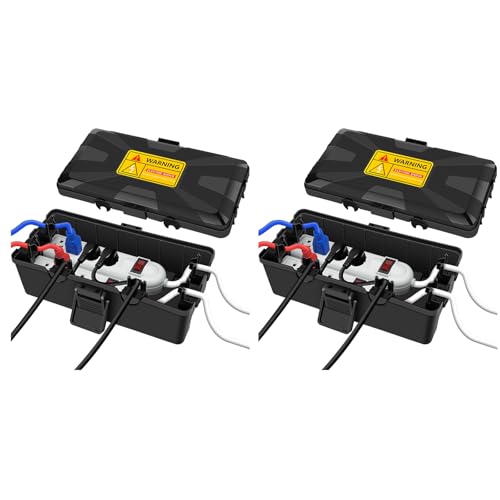 Boîtes électriques d'extérieur étanches avec cache-câble pour minuterie et multiprise de jardin
