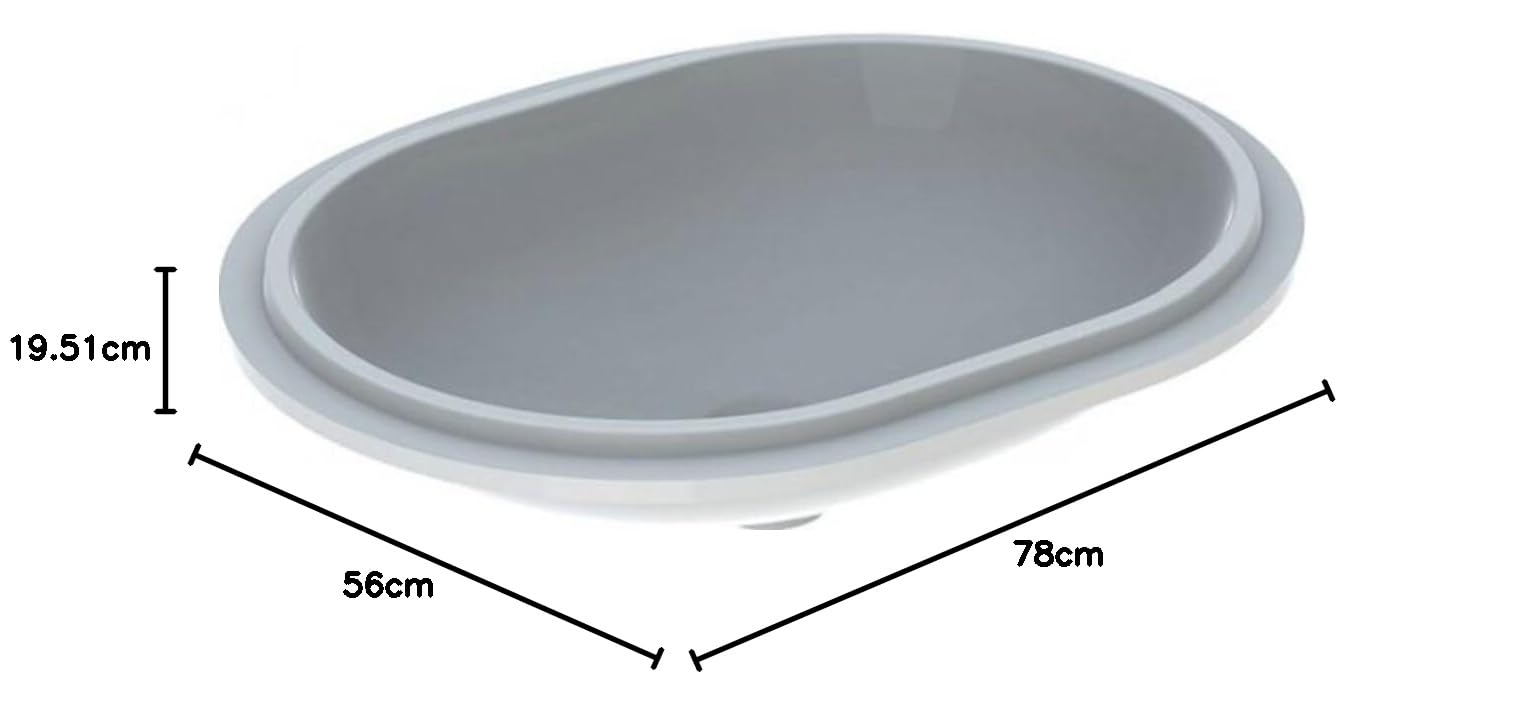 Geberit VariForm lavabo bajo encimera elíptico, 550x400mm, sin agujero para grifo, sin rebosadero, 500.759.01.2, Color: blanco