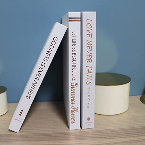 White Decorative Books For Coffee Table - 3 Hardcover Books For Decor, Faux Books For Decoration - Book Decor, Coffee Table Book Set, Fake Books For Bookshelf Decor, White Book Shelf Decor Accents #TOP1