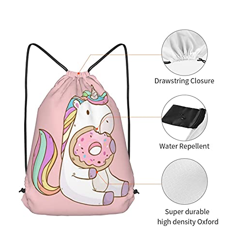 Cute Unicorn Drawstring Bag Backpack For Kids Women Girls Gym String Bags Waterproof Resistant Nylon For School Shopping Sport Yoga #TOP4
