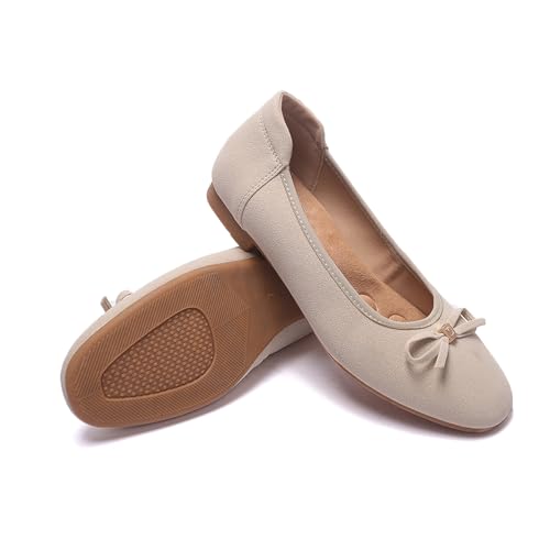 Image of Women's Comfortable Round Toe Bow Ballet Flats Shoes