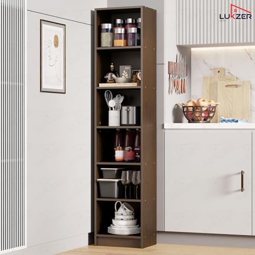 Lukzer MR-006 Multipurpose Bookshelf | Multipurpose Storage Rack | Engineered Wood | for Living Room,Bedroom,Office,Retail Shop | Closed Back Rack | Rustproof | Wenge/182x40x28cm | Made in India Lukzer MR-006 Multipurpose Bookshelf | Multipurpose Storage Rack | Engineered Wood | for Living Room,Bedroom,Office,Retail Shop | Closed Back Rack | Rustproof | Wenge/182x40x28cm | Made in India