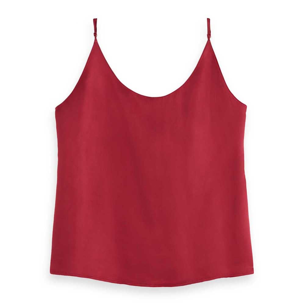 Scotch & Soda Womens Jersey Woven Tank Top, Roadside Red, 10 UK