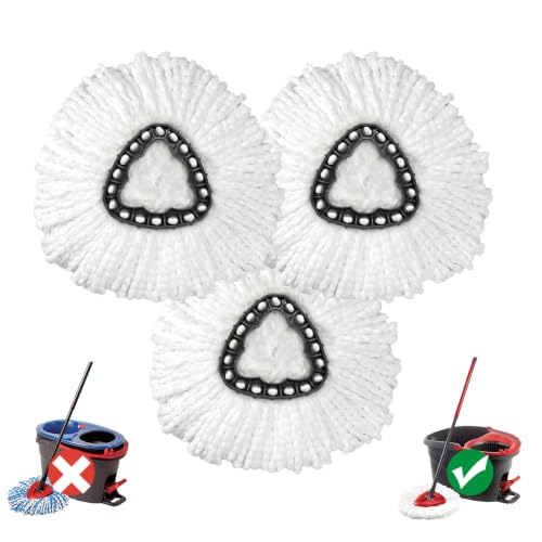 3 Pack Mop Head Replacement, Compatible for EasyWring 1-Tank System