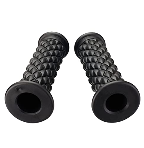 Nuoxinus Motorcycle Hand Grips With Bar End Cap, Non Slip Rubber Handlebar Thruster Grip Universal For 7/8" 22Mm 1" 24Mm Handle Bar (Black) #TOP5