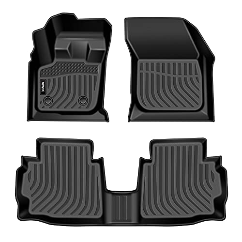 VIWIK Floor Mats for 2013-2016 Fusion Energi Titanium, 2013-2016 MKZ, Car Mats for 2013 to 2016 MKZ All Weather Protection Custom Full Set Front & Rear Row, 2013 to 2016 Fusion Floor Mats TPE Black