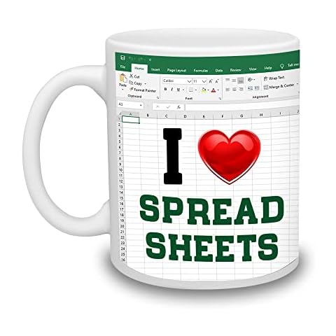 BECHUSKY I Heart Spreadsheets Coffee Mug Cover
