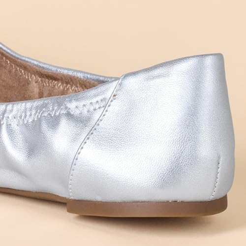 Amazon Essentials Women's Belice Ballet Flat, Silver, 5.5 UK - Image 7