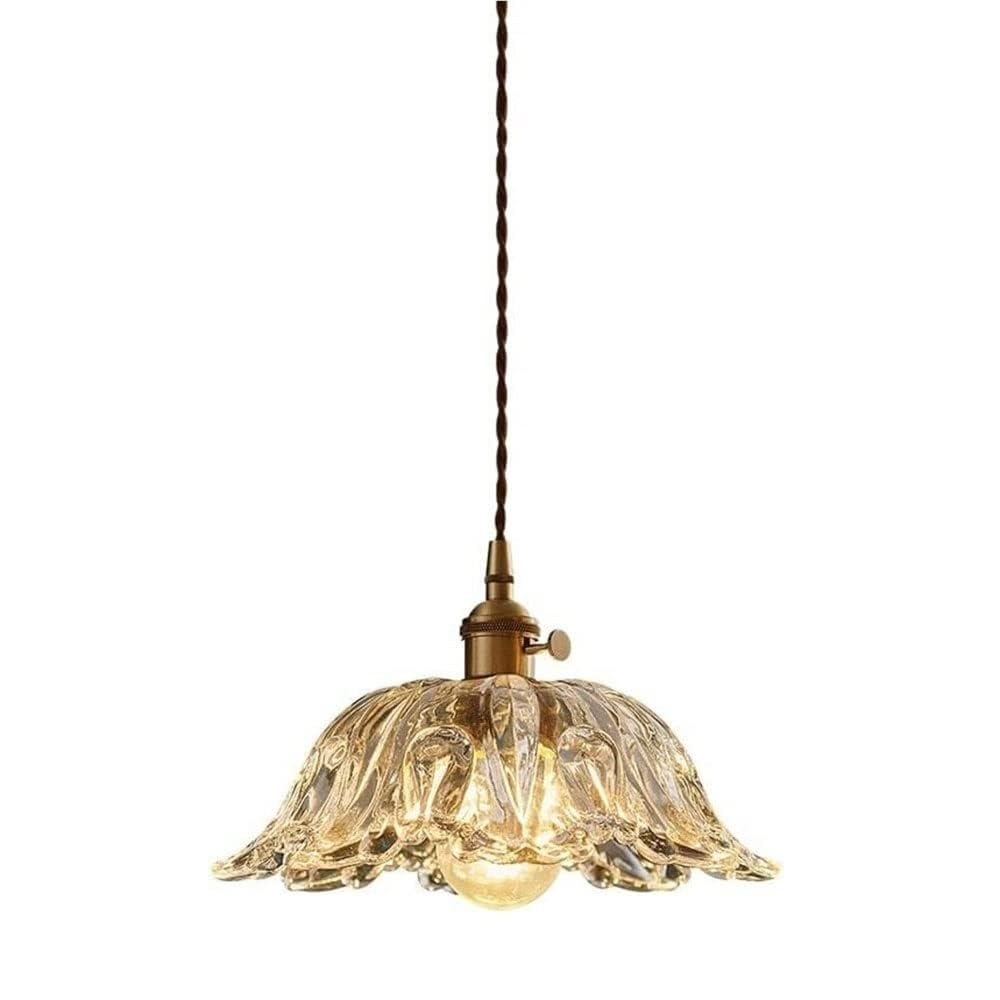 Suspension en verre et lampe suspendue en laiton style japonais nordique