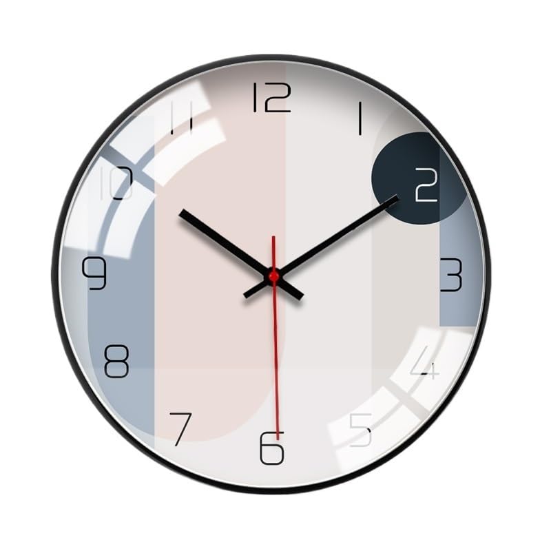 Horloge murale élégante noire au design contemporain et épuré pour mur