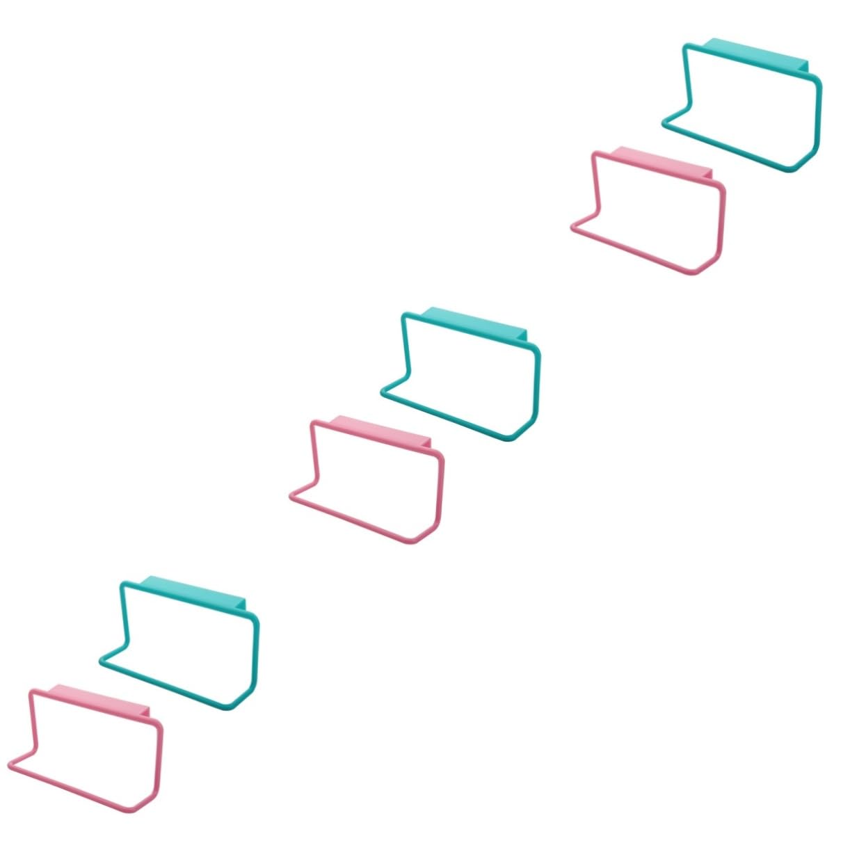 Toallero de puerta sin taladro PRETYZOOM de 6 piezas, soporte de paños portátil azul y rosa