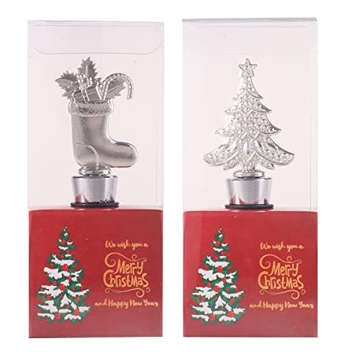 VIDACONTIGO Christmas Wine Bottle Stoppers Gift Set, Xmas Holiday Stoppers Set Reusable Caps Bottle Sealers, Individually Packaged Christmas Favors for Wine Christmas Decor (Christmas stocking + Tree)