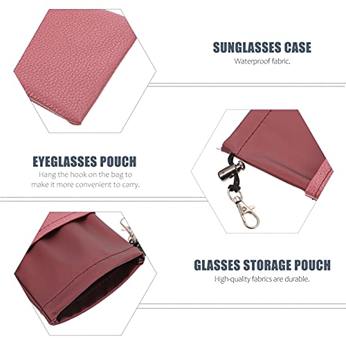 DOITOOL 2 peças de couro de poliuretano para óculos de sol, bolsas de armazenamento, bolsas para ócu