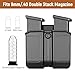 Universal Double Magazine Holder for 9mm/.40 Double Stack Mags, OWB Magazine Holster with Belt Clip, Fits Glock 17/19/ 43X/ Sig P365/ Hellcat Pro/ 1911/ Taurus/Beretta/H&K/CZ & More