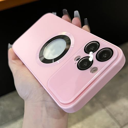 Coque iPhone 13 Pro Max rose en PC mat avec protection camera et logo visible