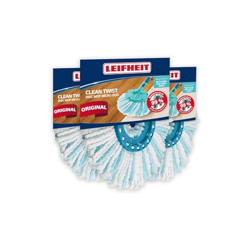 Leifheit Cabezal de Recambio Clean Twist Disc Mop Micro dúo Set de 3