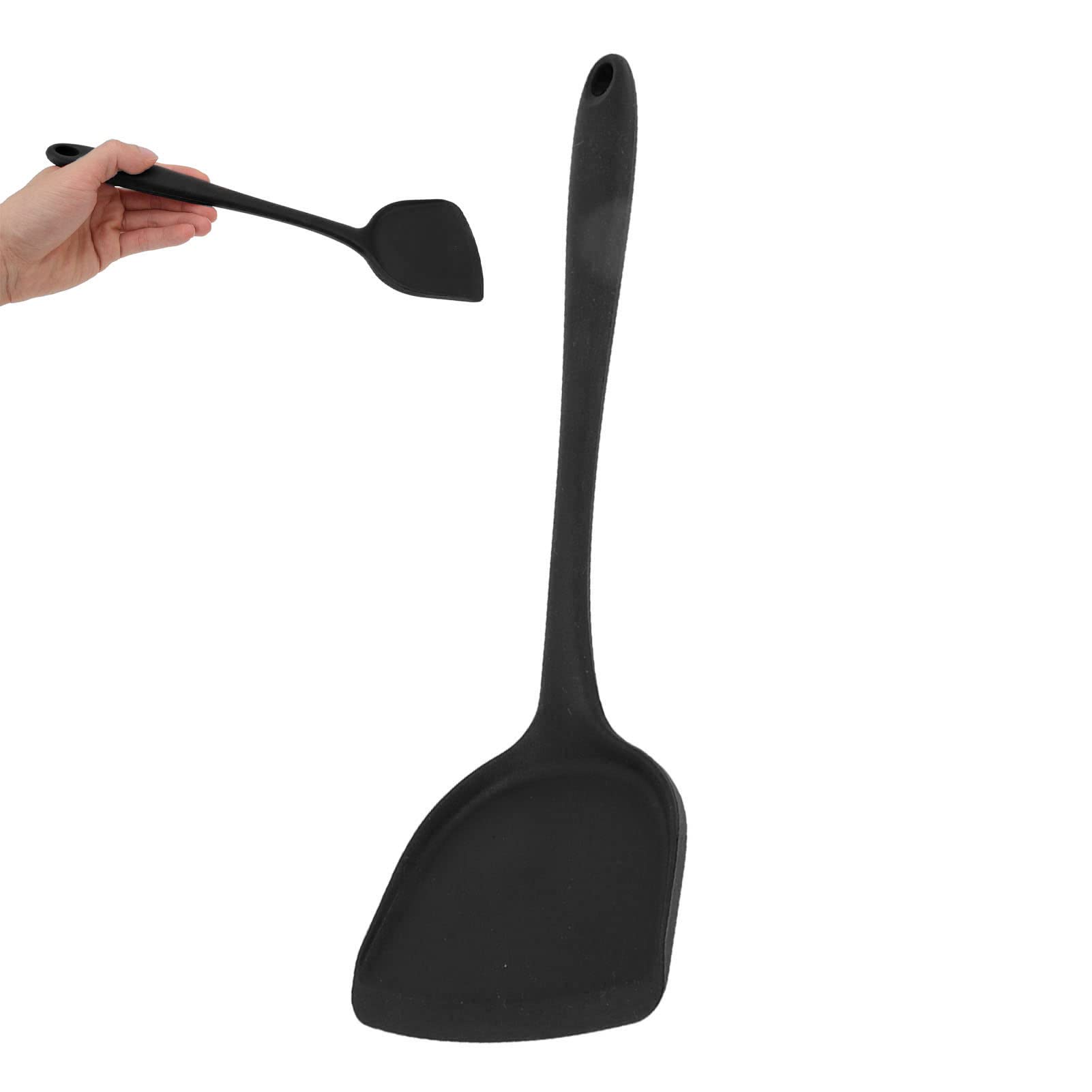5 Pezzi spatola da Cucina in Silicone spatola da Cucina Utensili da Cucina con Foro per Appendere Le Uova frittata(Nero)