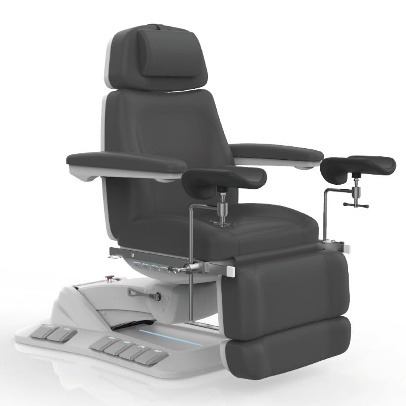 PLUS SANTE – Fauteuil d’Examen gynécologique GYNO 185×65×80 cm | Réglable en Hauteur, Dossier inclinable, sellerie Haute densité, Structure Acier Robuste - Noir